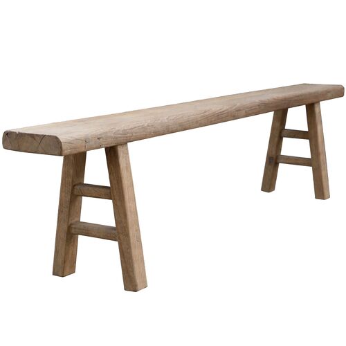 Vintage Entryway Bench (67"-71"), Weathered Natural
