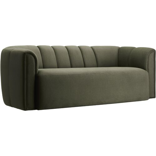 Yoselin Polyester Sofa, Olive
