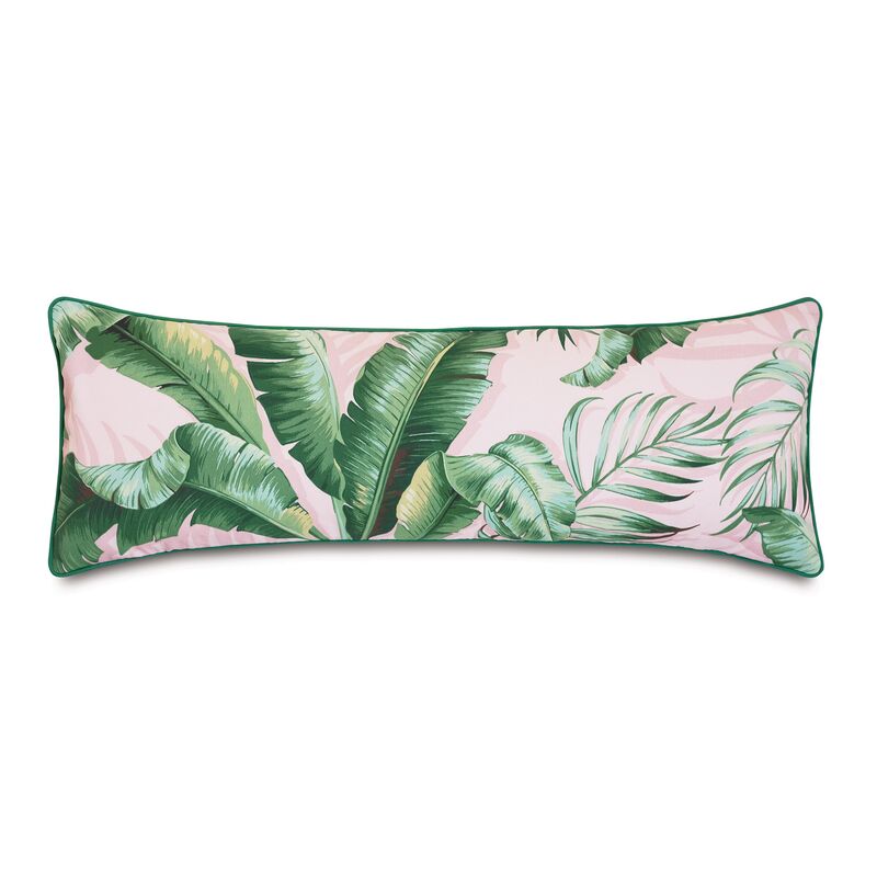 Kala 13x36 Lumbar Outdoor Pillow, Pink Palm