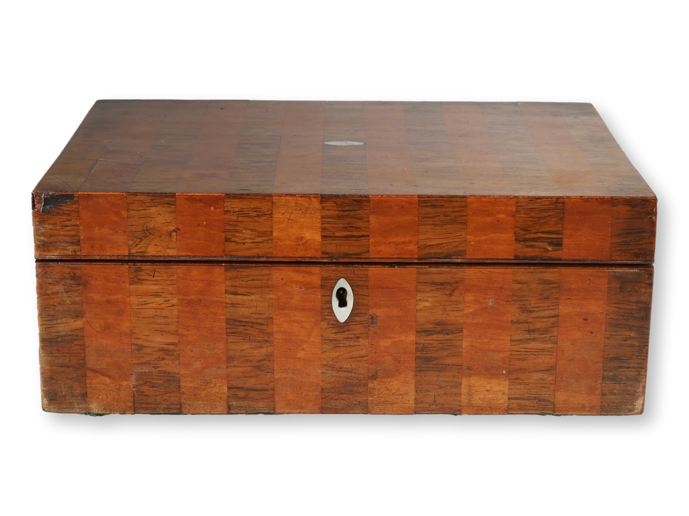 Antique English Inlaid Oak Storage Box~P77719166