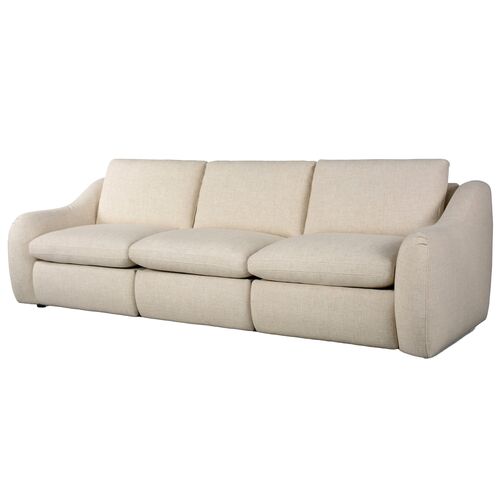 Santino Linen Power Recliner 3-Piece Sectional Sofa, Antigo Natural