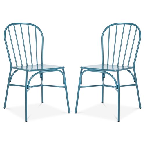 S/2 Everleigh Outdoor Side Chairs, Cerulean~P77587977