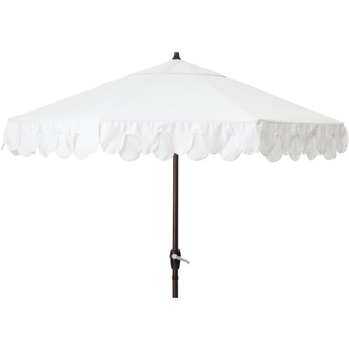 Phoebe Double Scallop Patio Umbrella, White~P77572080