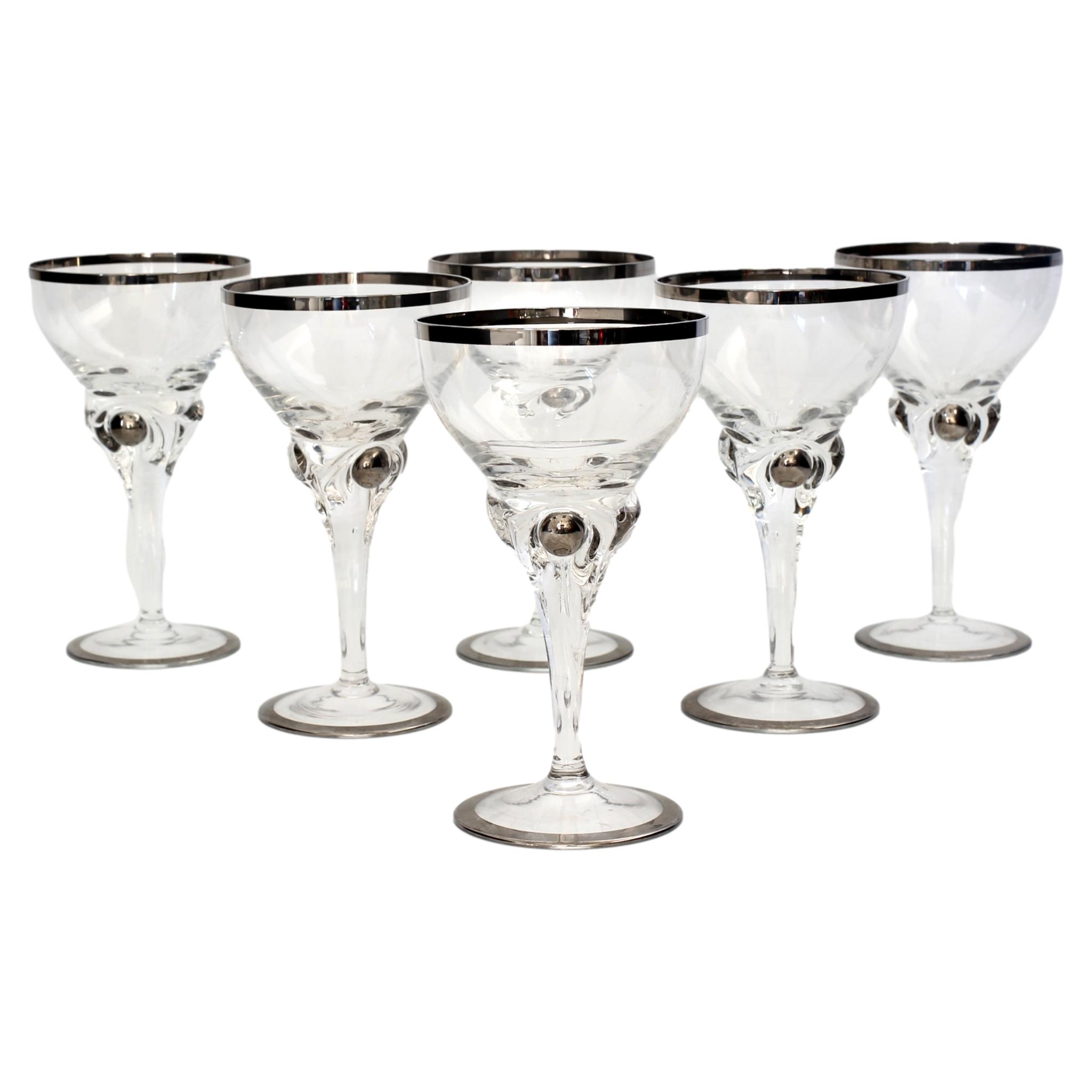 Silver Rimmed Cocktail Glasses, S/6~P77647212