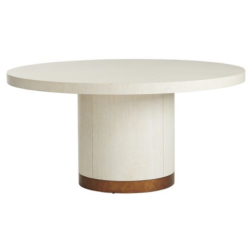 Carmel Selfridge 60" Round Dining Table, Winter-White~P111120121