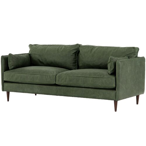 Dorit 76" Sofa, Sage Leather