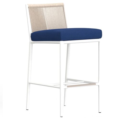 Riyana Outdoor Aluminum/Rope Barstool