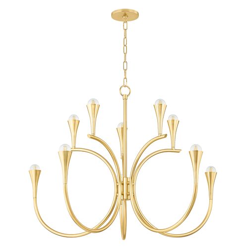 Koda Chandelier, Vintage Gold Leaf