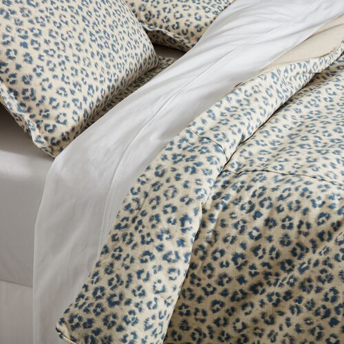 Carrie Leopard Duvet Cover, Blue