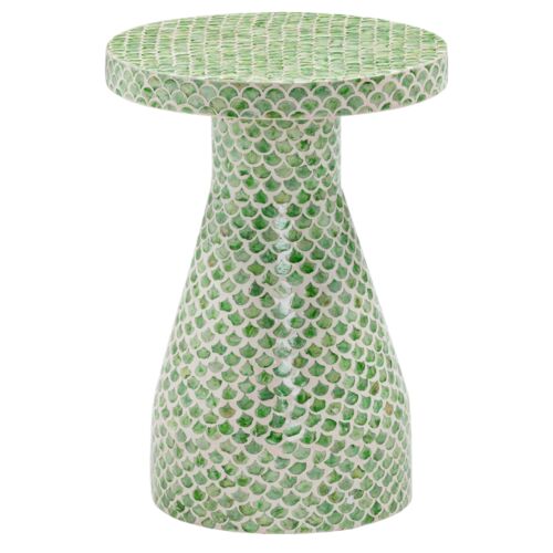 Keiranth Shell Side Table, Green