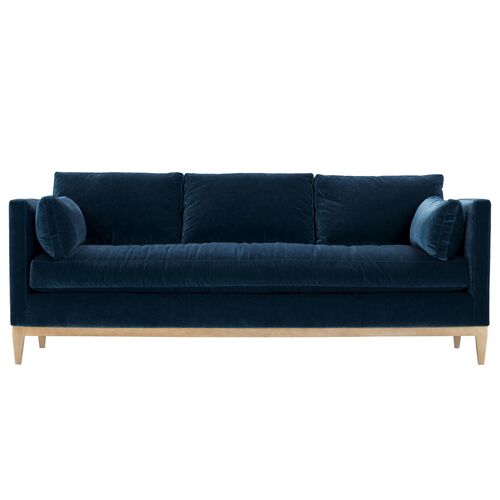 Elodie Velvet Bench-Seat Sofa