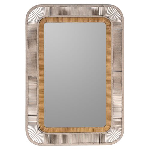 Harvey Woven Wall Mirror, Natural/White~P111111805