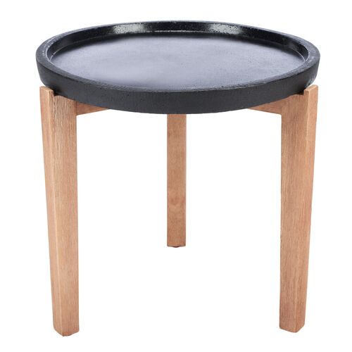 Lissa Outdoor Side Table, Black~P77611720