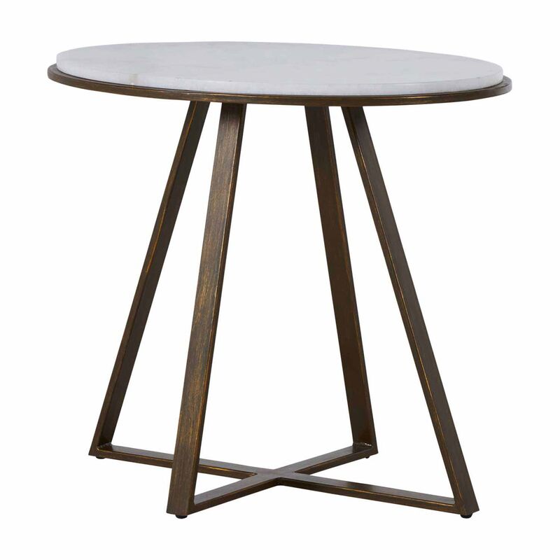 Rylan Side Table, Copper/White Marble