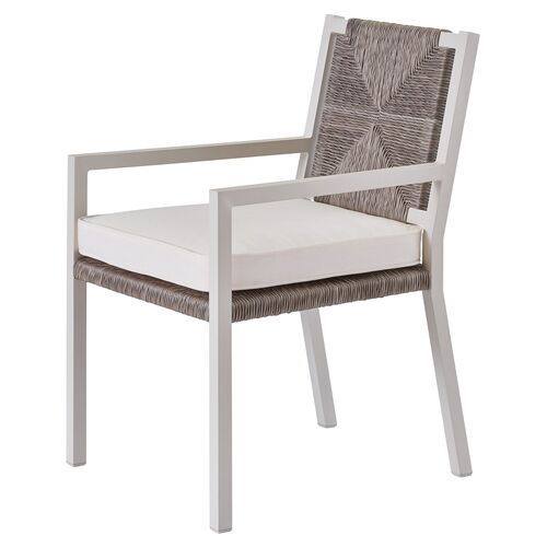 Coastal Living Cosette Outdoor Dining Chair, White/Gray