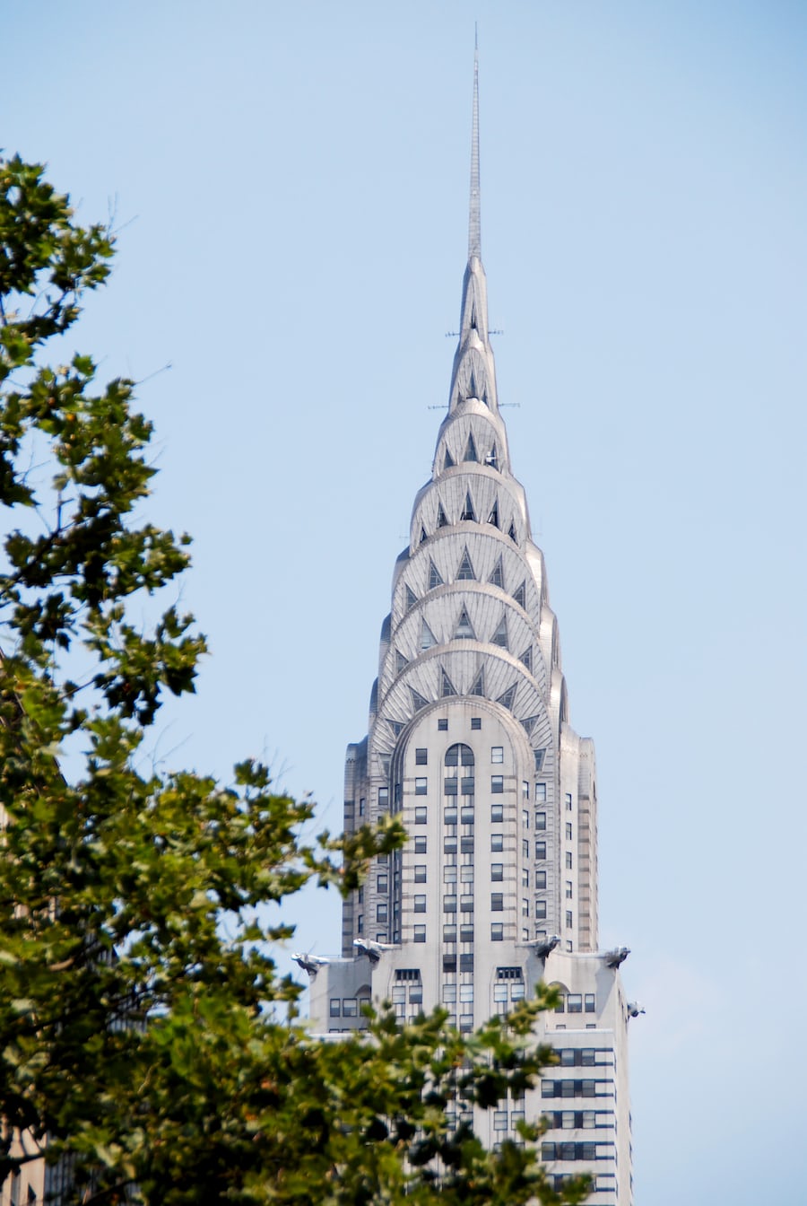 With its stepped tiers of symmetrical triangles and arches, Manhattan’s Chrysler Building is a paean to Art Deco. Photo by Ilse Orsel/Unsplash.
