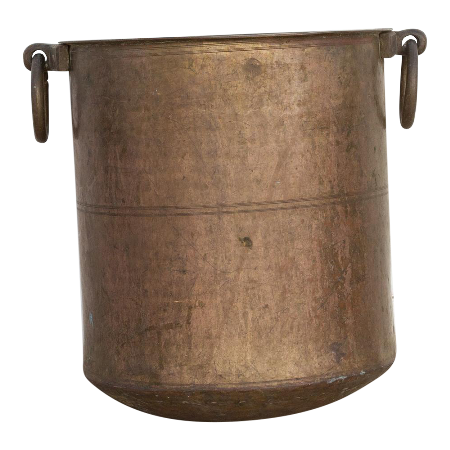 Antique Hammered Copper and Brass Pot