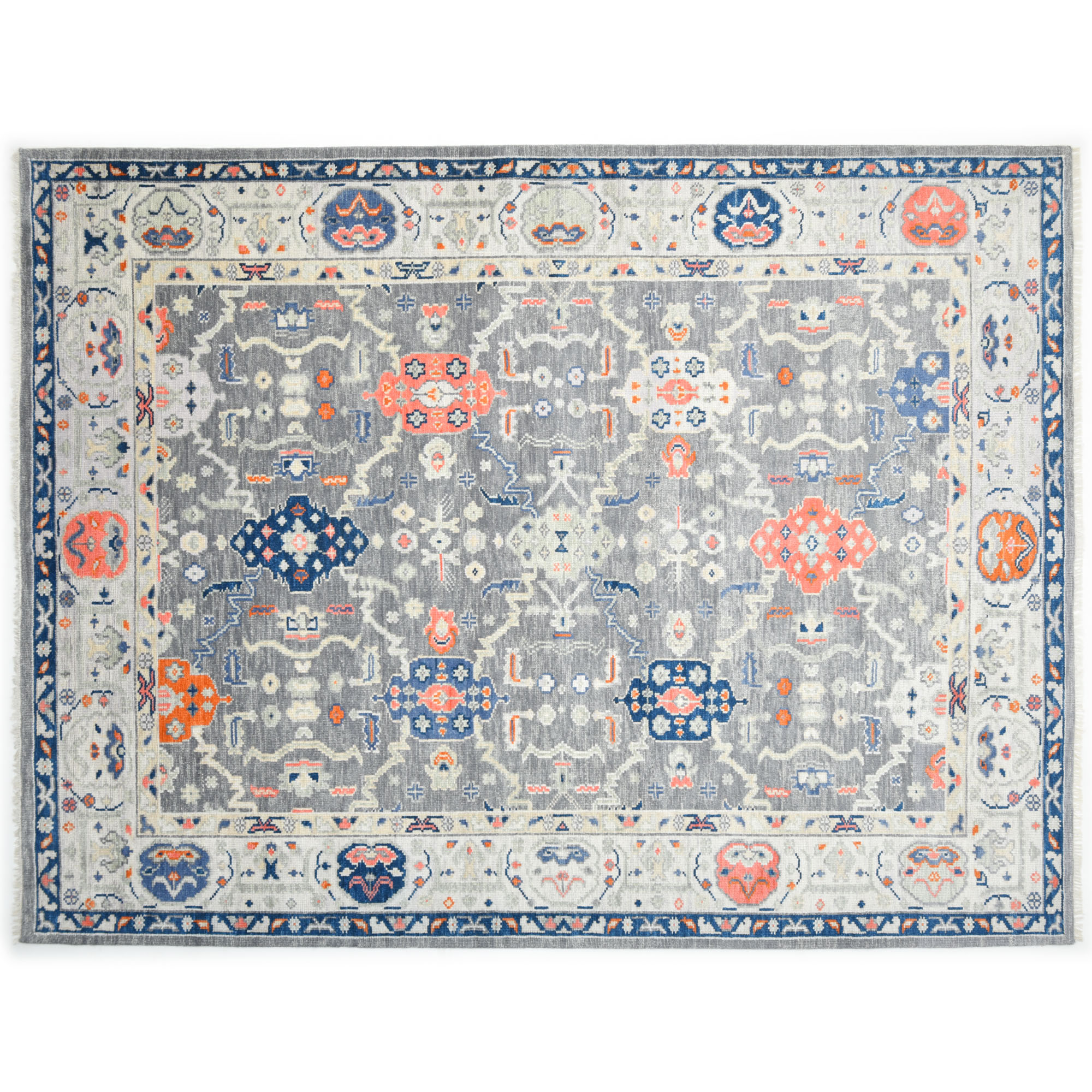 Harry Hand-Knotted Rug, Light Gray