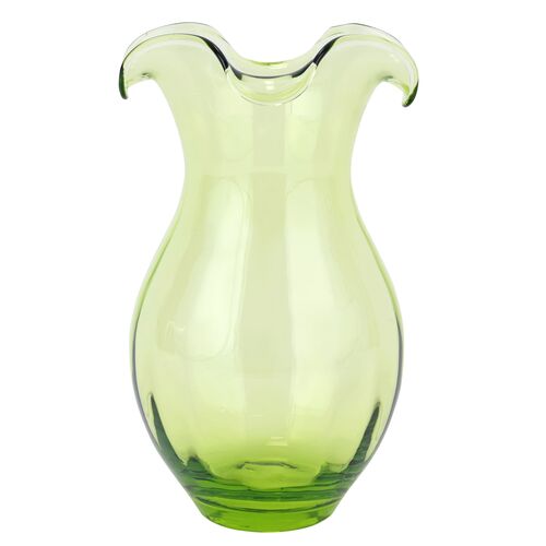 Hibiscus Glass Vertical Fluted Medium Vase