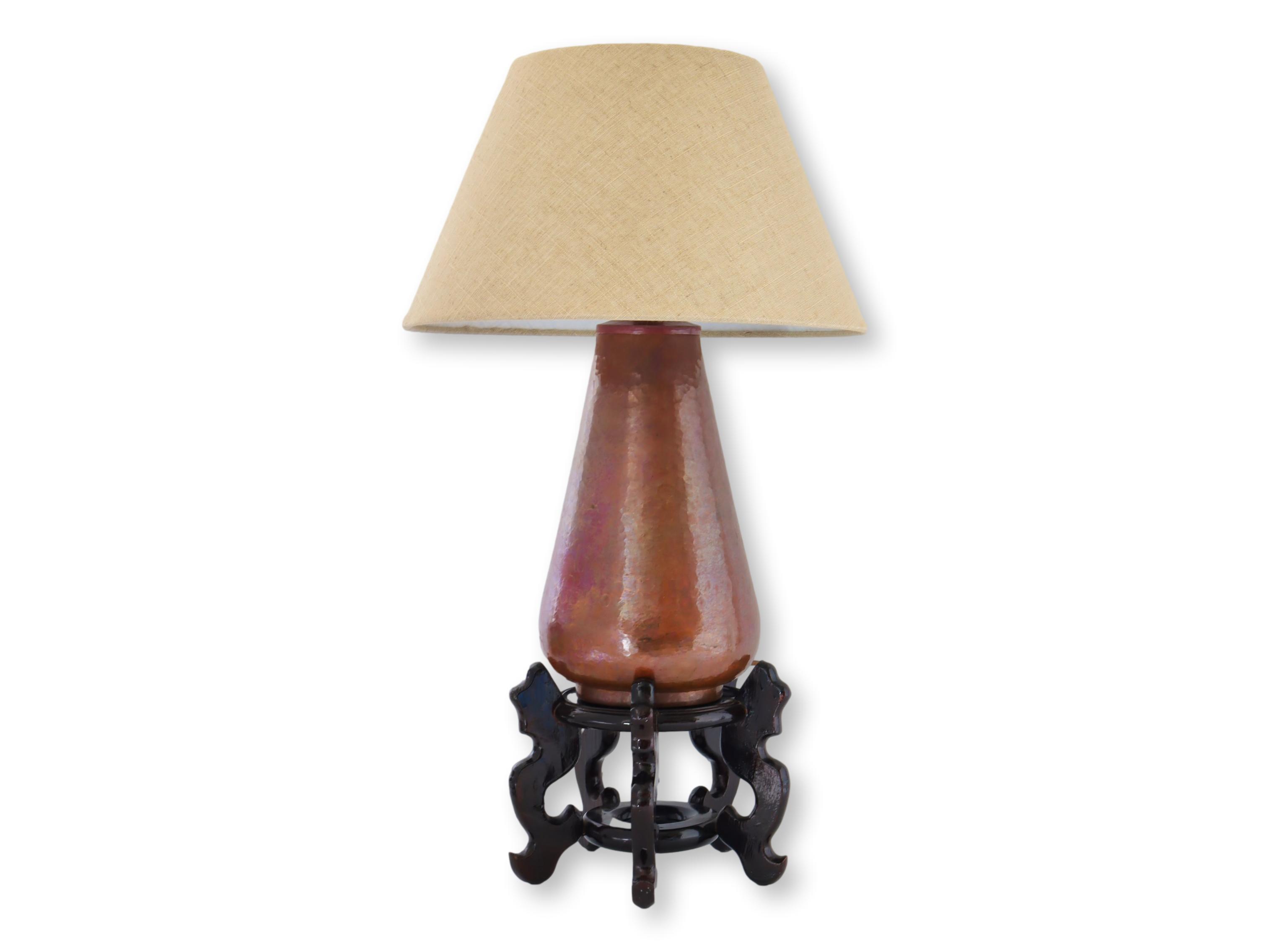 Vintage Hammered Copper Lamp~P77671864