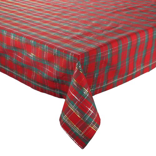 Holiday Threads Tablecloth, Red/Green/Gold