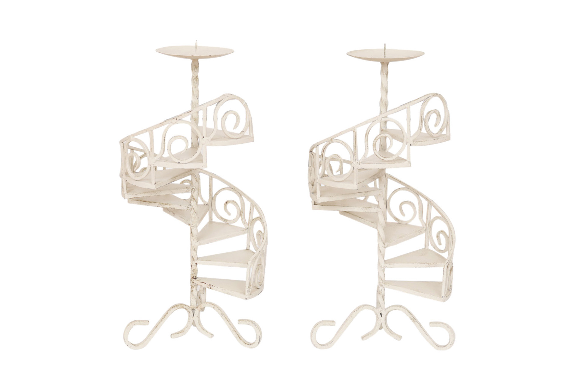 Spiral Staircase Candle Holders - a Pair~P77627302