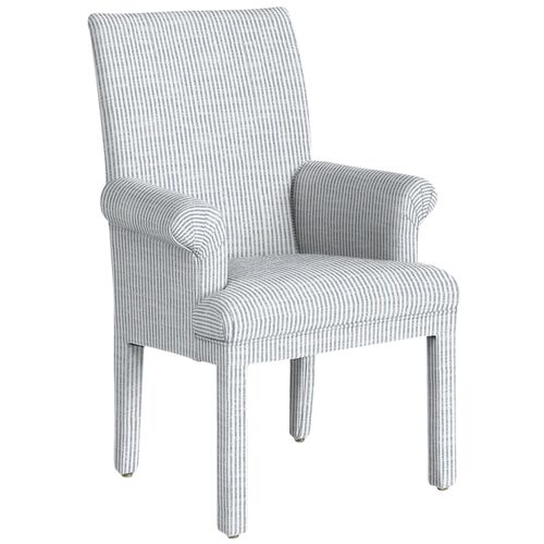 Monroe Armchair, Inside Out Ticking Stripe