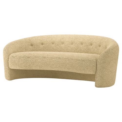 The Button Crescent Sofa, Faux Shearling The Button Crescent Sofa, Faux Shearling