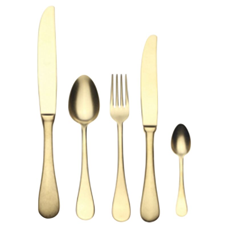 5-Pc Oro Place Setting, Gold