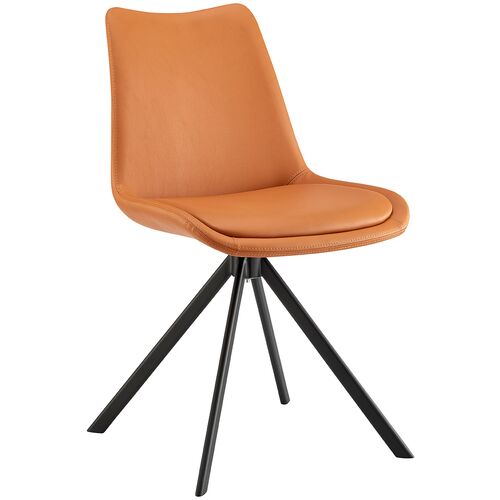 Josie Swivel Side Chair, Cognac Faux Leather~P77647673