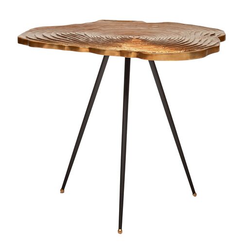 Carla Organic Slab End Table, Cast Aluminum