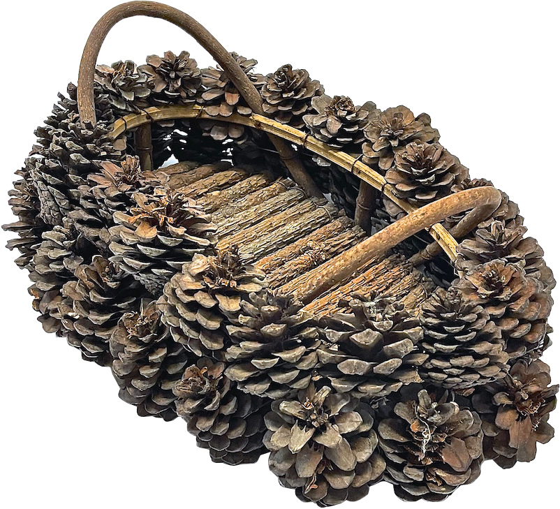 Vintage Pine Cone Basket
