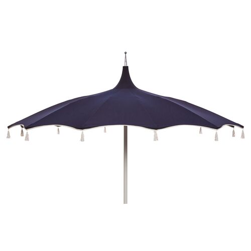 Rena Pagoda Tassel Patio Umbrella, Navy~P77326396
