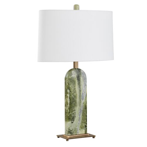 Cecilia Marble Table Lamp, Green