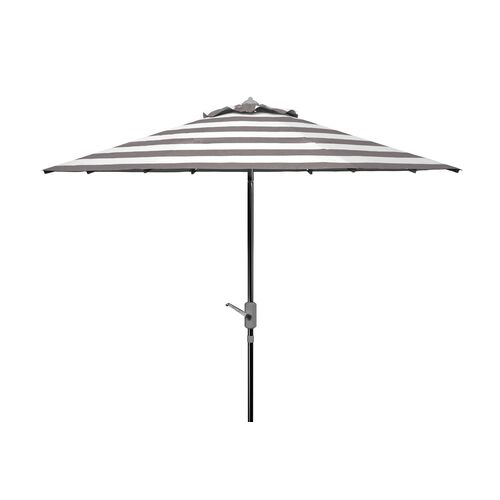Rita Outdoor Patio Umbrella, Gray/White Stripe~P77647826