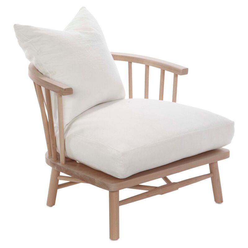 Bauer Accent Chair, Ivory Linen