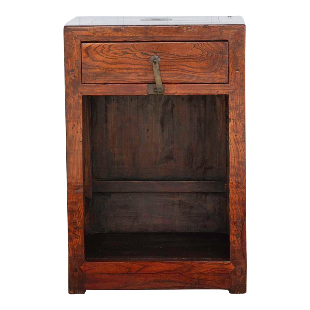 Antique Chinese Elm Open Cabinet~P77668006