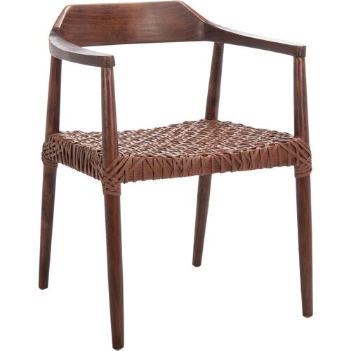 Francesca Leather Accent Chair, Walnut~P77648089