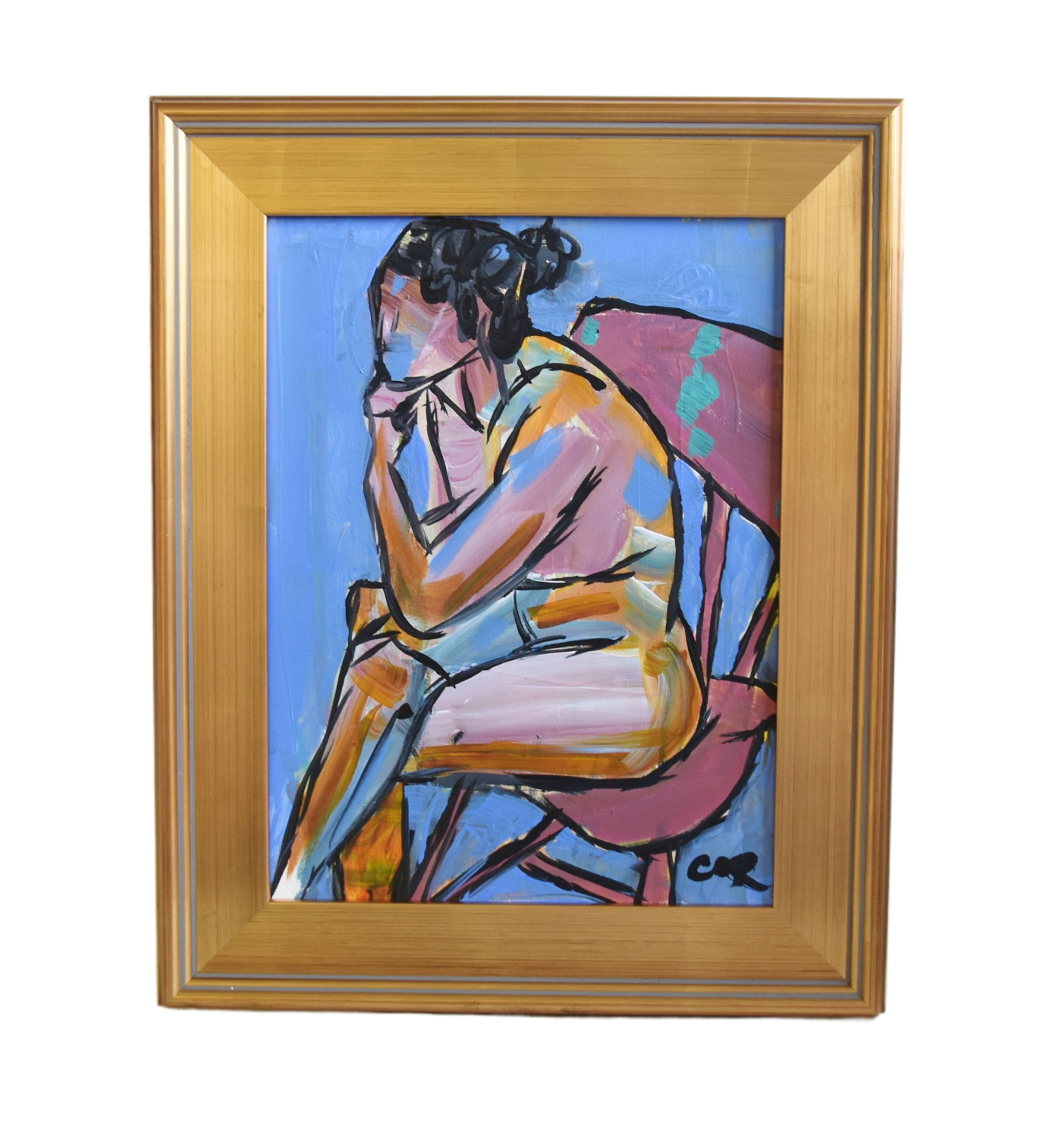 Expressionist Female Nude Study Painting~P77689815
