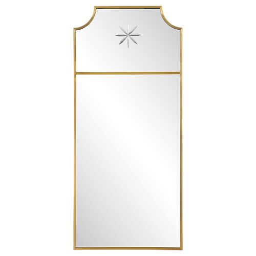 Yvette Wall Mirror, Brass