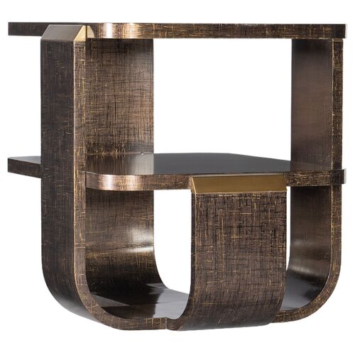 Melange Edmun Tiered Side Table, Brown