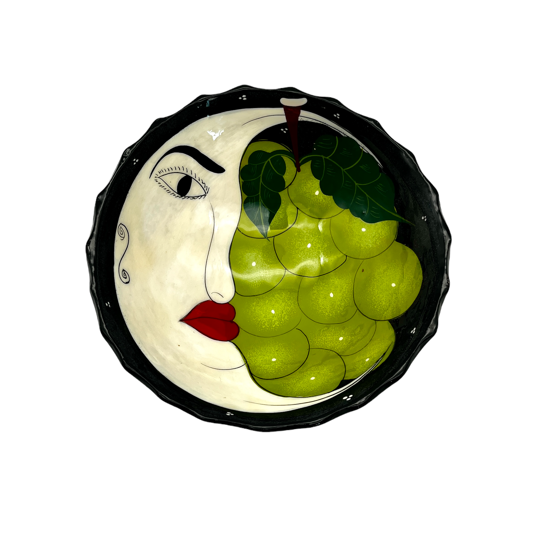 Mid-Century Modern Painted "Face" Bowl~P77649441
