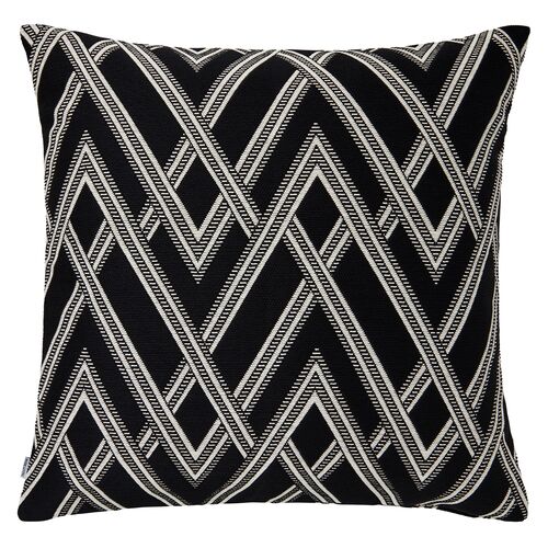 Hudson Pillow Cover, Black/White