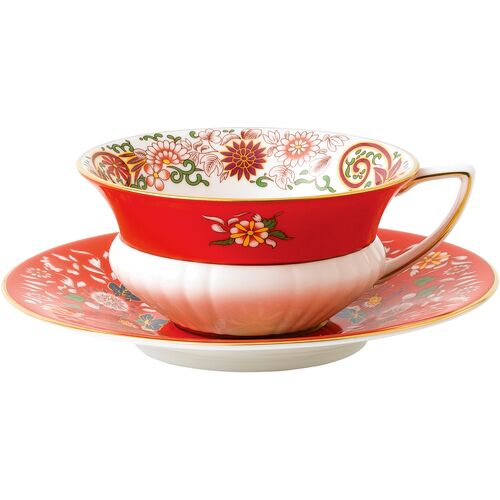 Wonderlust Crimson Orient Teacup & Saucer Set~P62289481