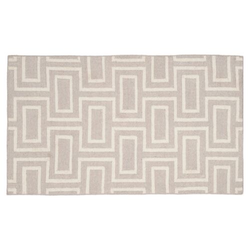 Helen Dhurrie Rug, Gray/Ivory~P76119326
