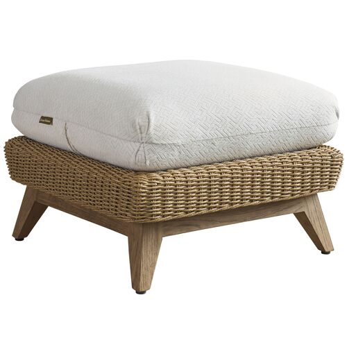 Isle Of Palms Outdoor Wicker/Teak Ottoman Isle Of Palms Outdoor Wicker/Teak Ottoman