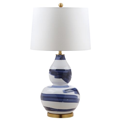 Riley Table Lamp, Blue/White~P64595573