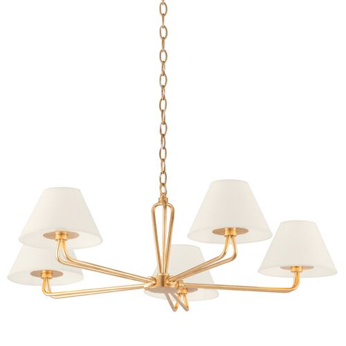 Ozias Chandelier, Vintage Gold Leaf Ozias Chandelier, Vintage Gold Leaf