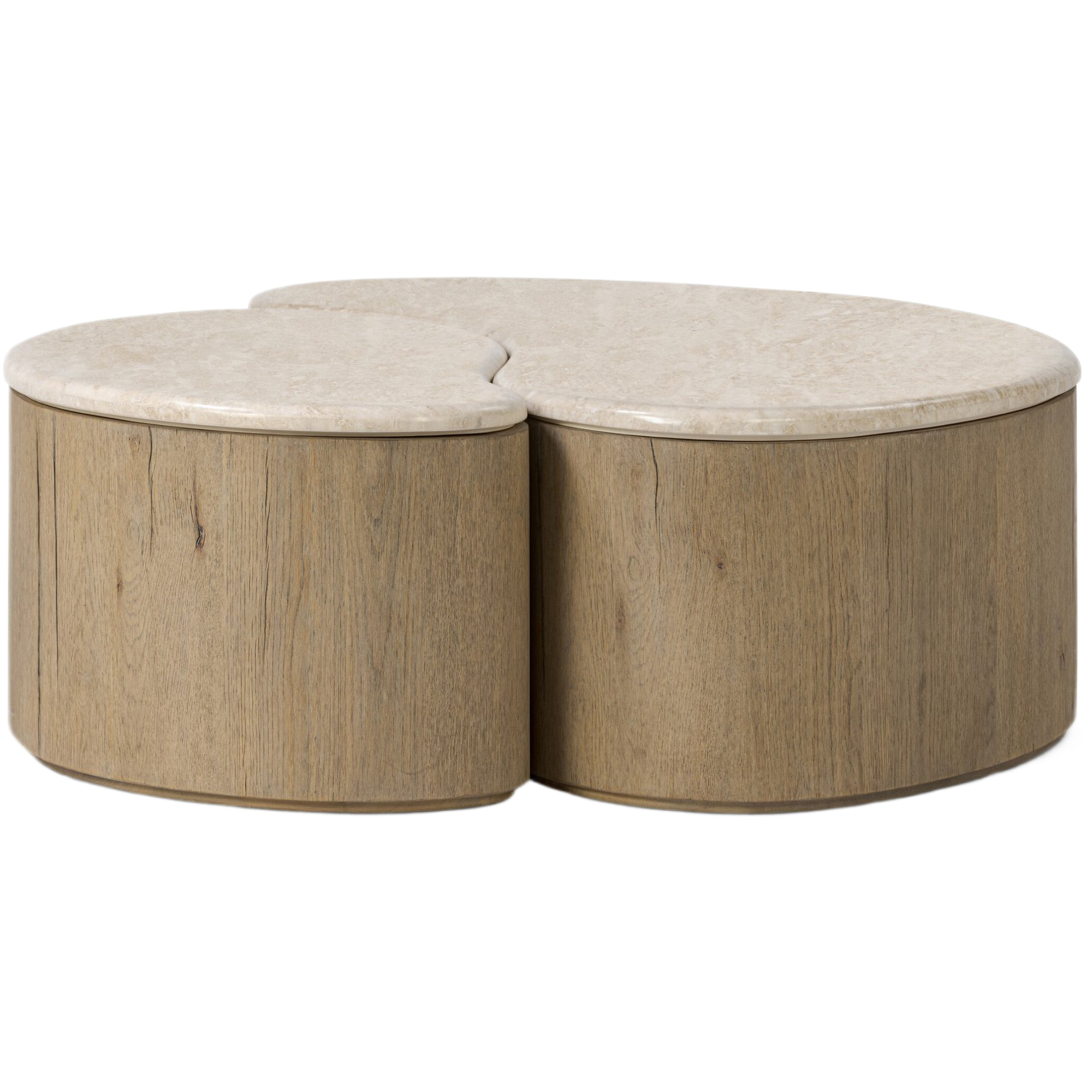 Asael Marble Top Nesting Coffee Tables, Cappuccino Marble