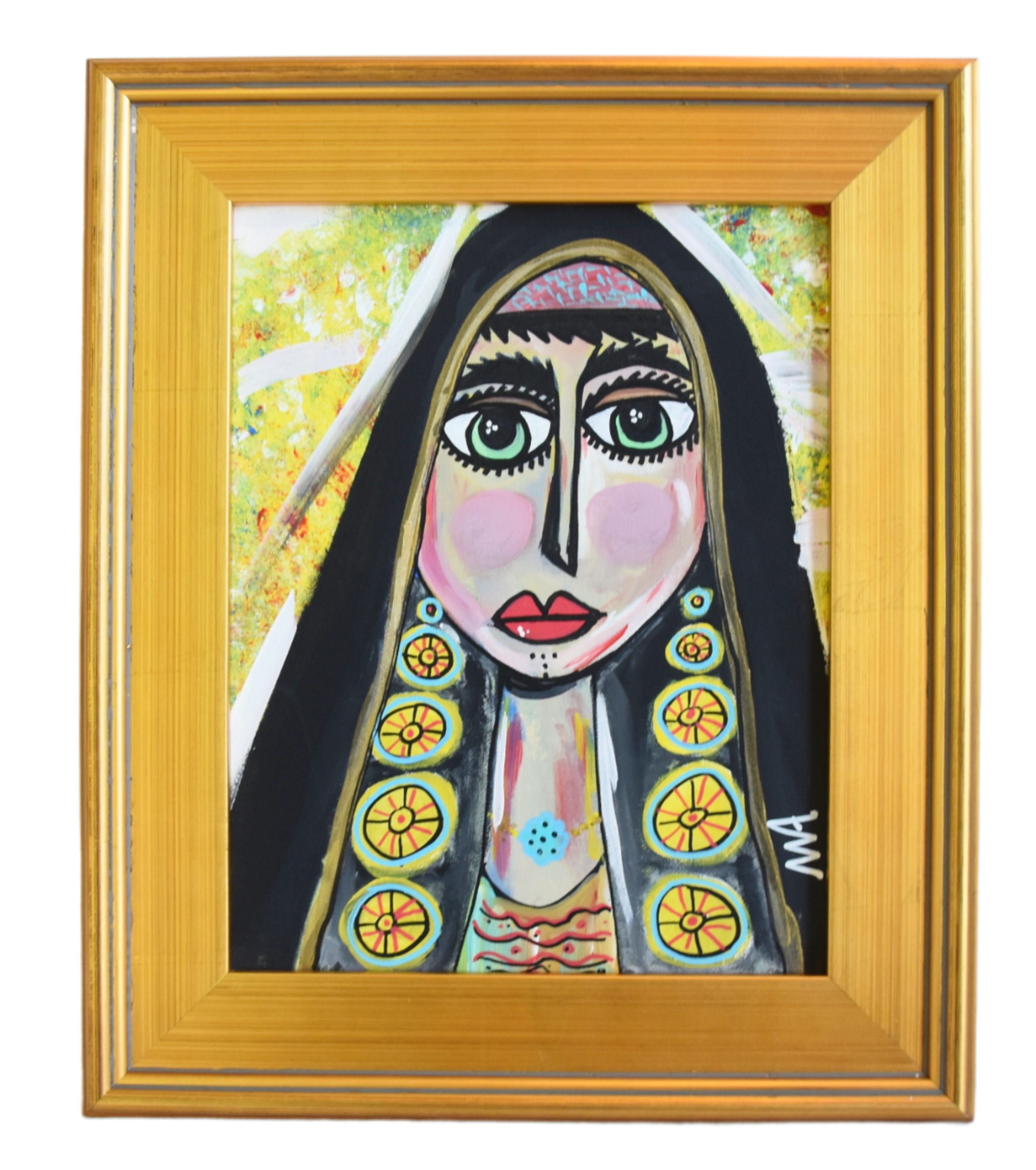 Abstract Lady Earrings Portrait Painting~P77666155
